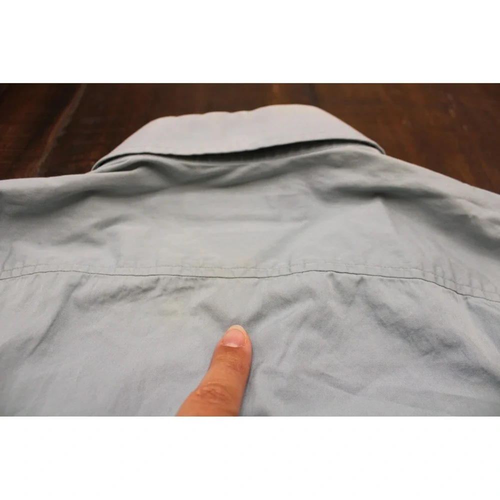 Gucci Shirt Mens 15.5 32 Blue Solid Slim Fit Dress Long Lightweight Uniform